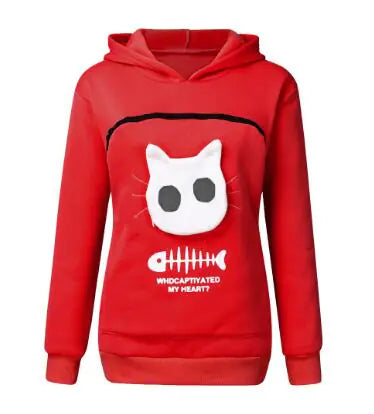 Cat Lovers Hoodie with Animal Ear Pouch Pocket