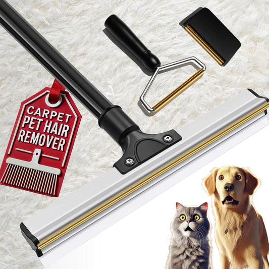 Carpet Rake for Pet Hair Removal - Effective Cat & Dog Hair Removal Brush for Deep Cleaning Matted Carpets & Rugs
