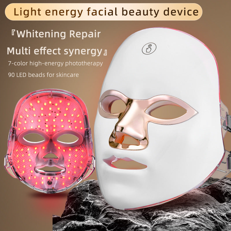 Home Beauty Device Facial Mask Spectrometer Skin Care Red And Blue Light Acne Removal Led Colored Light Rechargeable Photon Rejuvenation