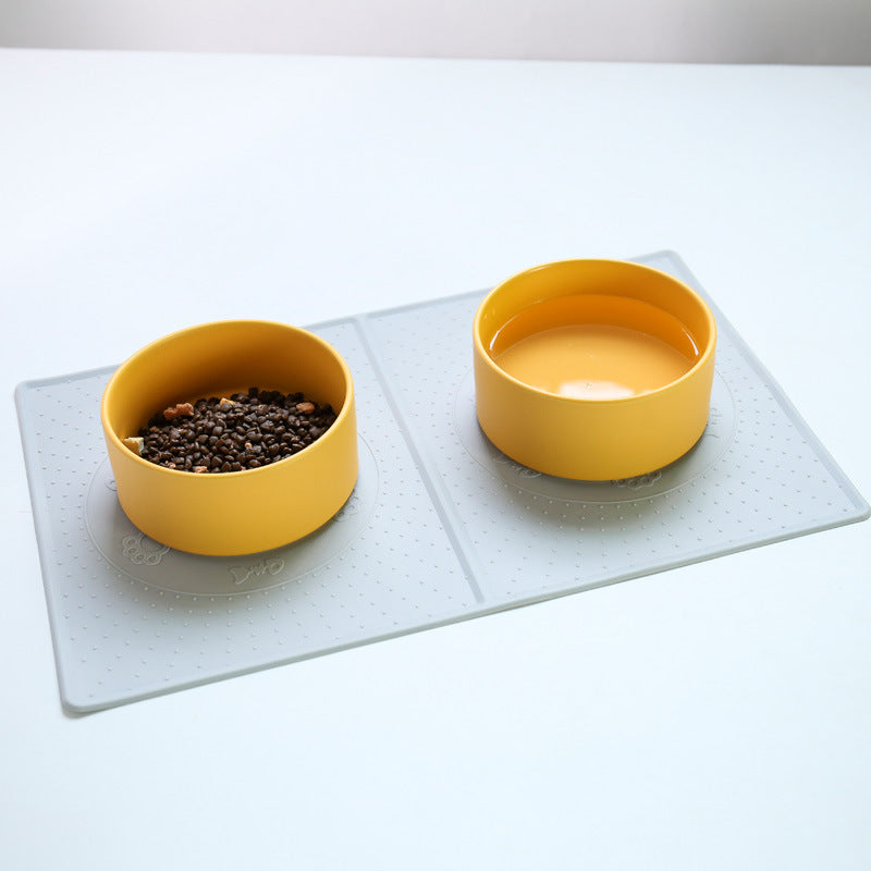Silicone Pet Food Mat - Waterproof Non-Slip Spill Catcher for Dog and Cat Bowls