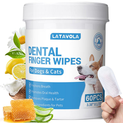 Dog & Cat Dental Cleaning Finger Wipes 58 Count