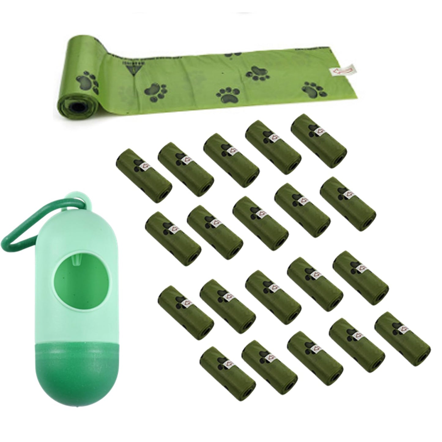 Biodegradable Dog Poop Bags with Dispenser - 300 Count Eco-Friendly Lemon Scented