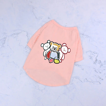 Chao Brand Cute Cotton T-shirt for Pets - Three Bears