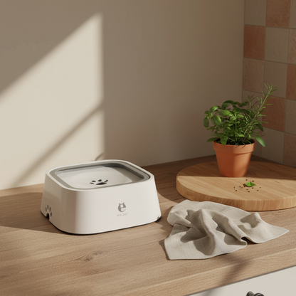 Stainless Steel Pet Food & Water Bowl - lifestyle AI photoshoot