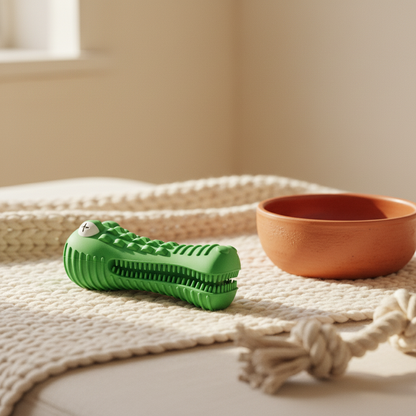 Croc Dental Dog Chew Toy - lifestyle AI photoshoot