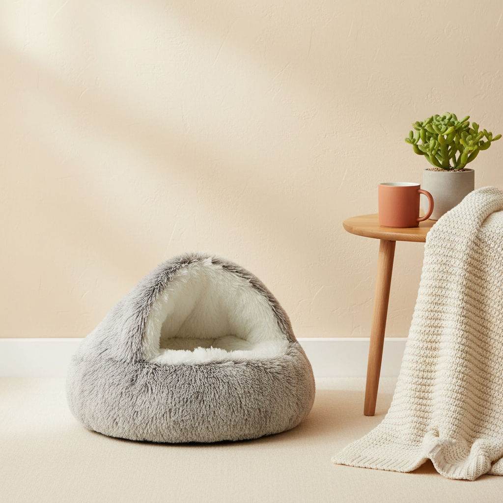 Soft Plush Donut Pet Bed - lifestyle AI photoshoot