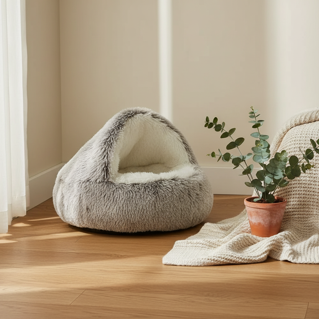 Soft Plush Donut Pet Bed - lifestyle AI photoshoot