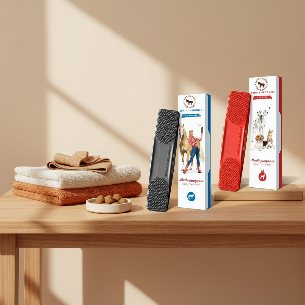 Dual-Sided Pet Grooming Brush - lifestyle AI photoshoot