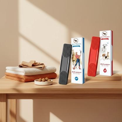 Dual-Sided Pet Grooming Brush - lifestyle AI photoshoot