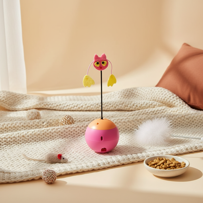 Wobble Cat Treat Feeder Toy - lifestyle AI photoshoot