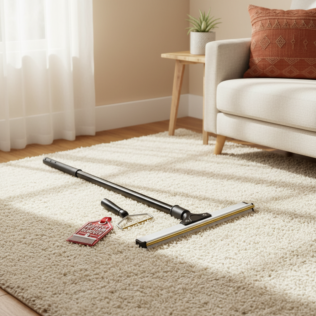 Pet Hair Removal Carpet Rake - lifestyle AI photoshoot