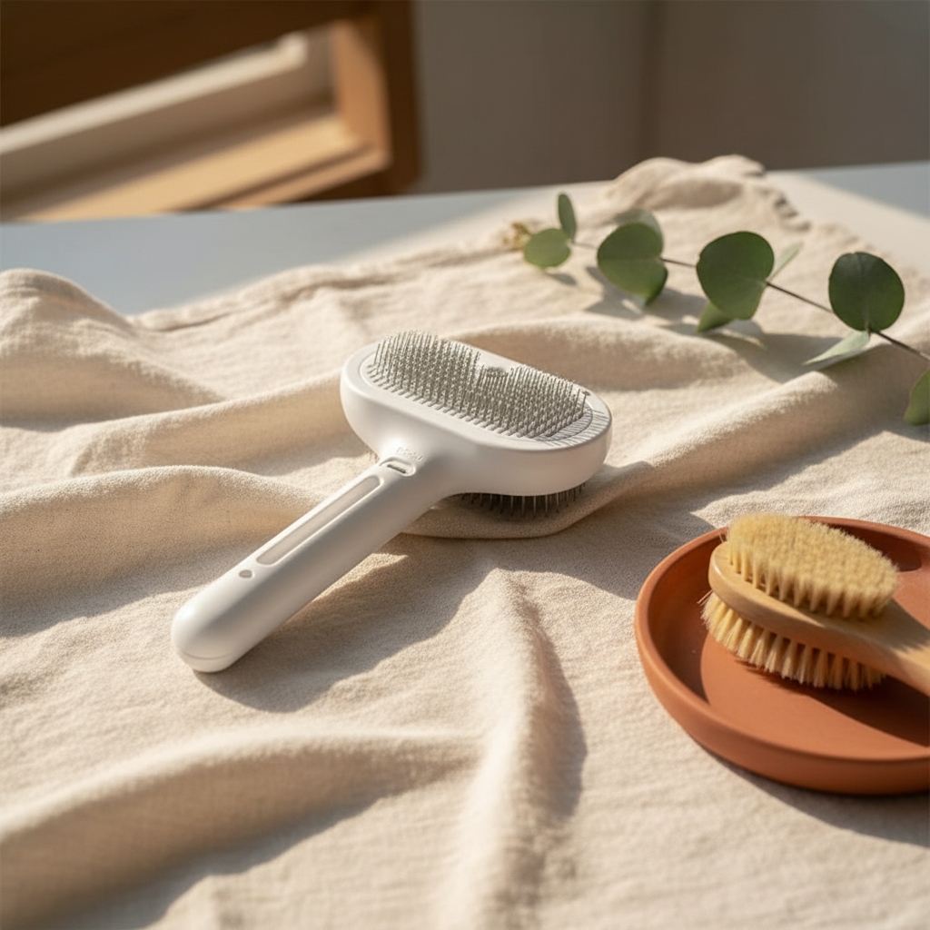 2-in-1 Spray & Grooming Brush - lifestyle AI photoshoot