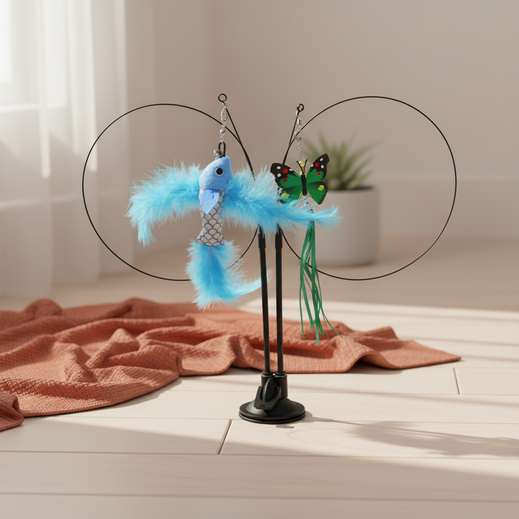 Cat Suction Cup Teaser Toy - lifestyle AI photoshoot