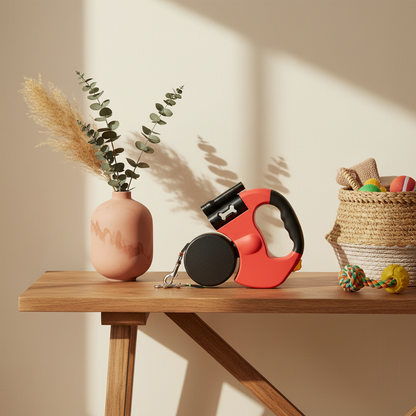 Retractable Double Dog Leash - lifestyle AI photoshoot