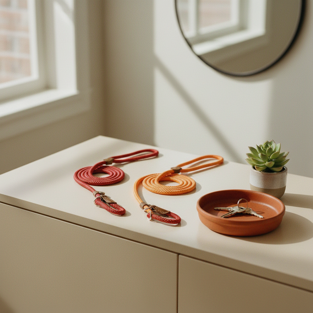 Nylon Dog Collar & Lead Set - lifestyle AI photoshoot