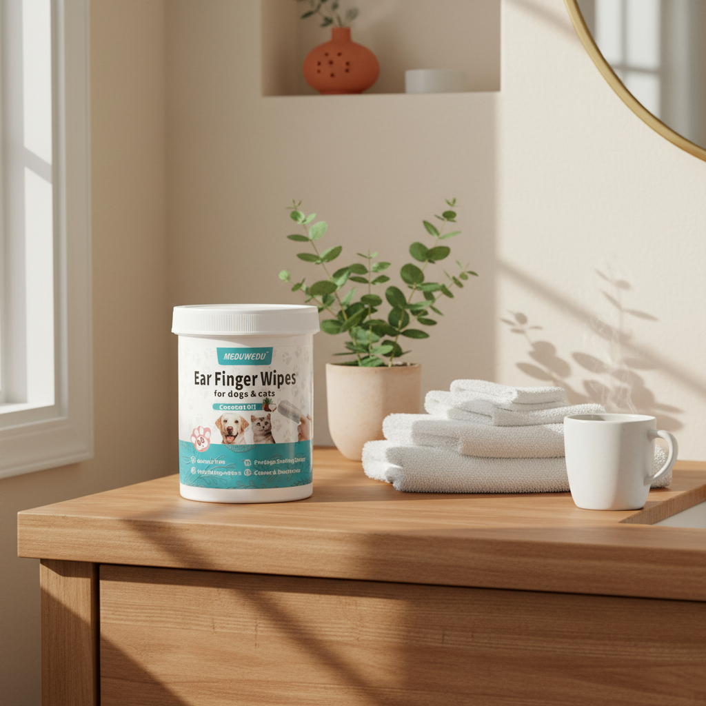Pet Ear Cleaning Wipes 60 Count - lifestyle AI photoshoot