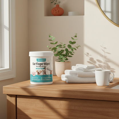 Pet Ear Cleaning Wipes 60 Count - lifestyle AI photoshoot