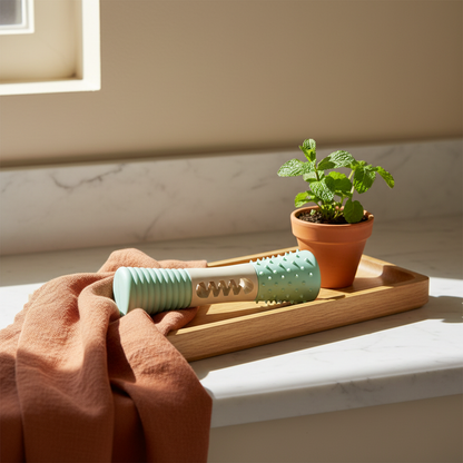 Dog Dental Chew Stick - Clinically Designed to Remove Plaque and Freshen Breath - lifestyle AI photoshoot