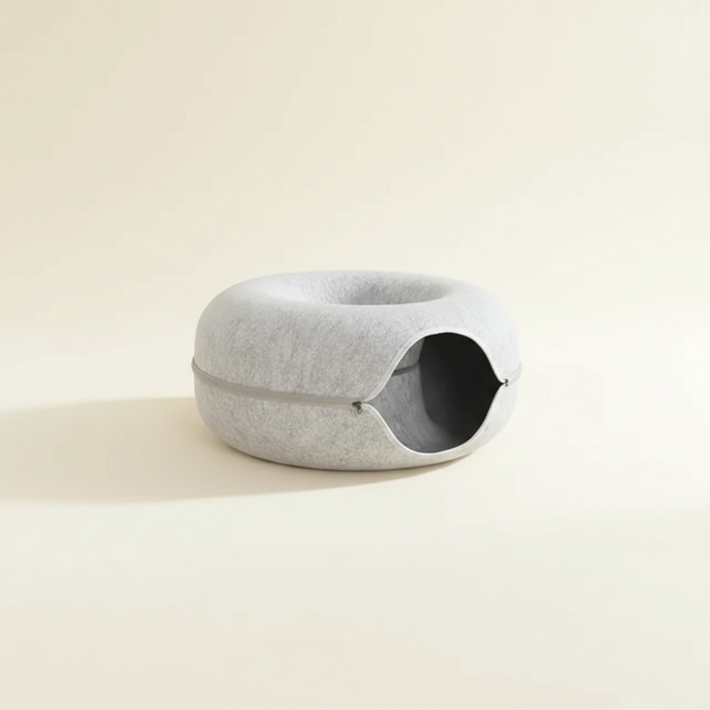 Round Cat Donut Bed - studio AI photoshoot
