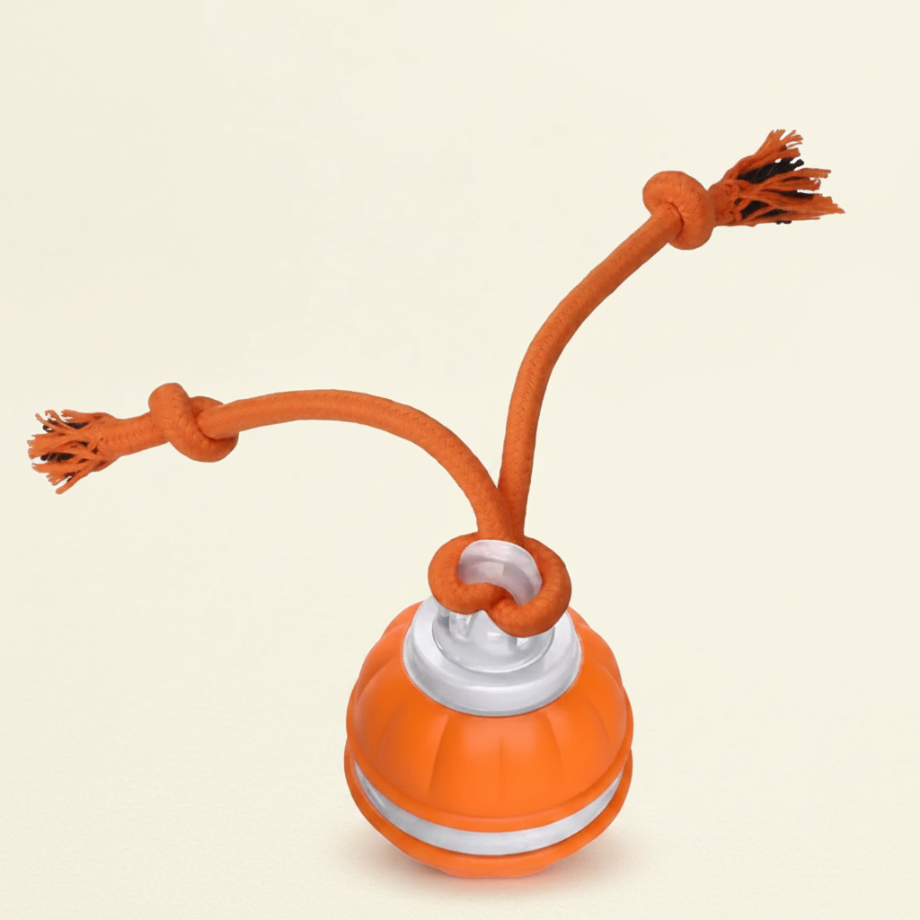 Rolling Dog Fetch Ball - studio AI photoshoot