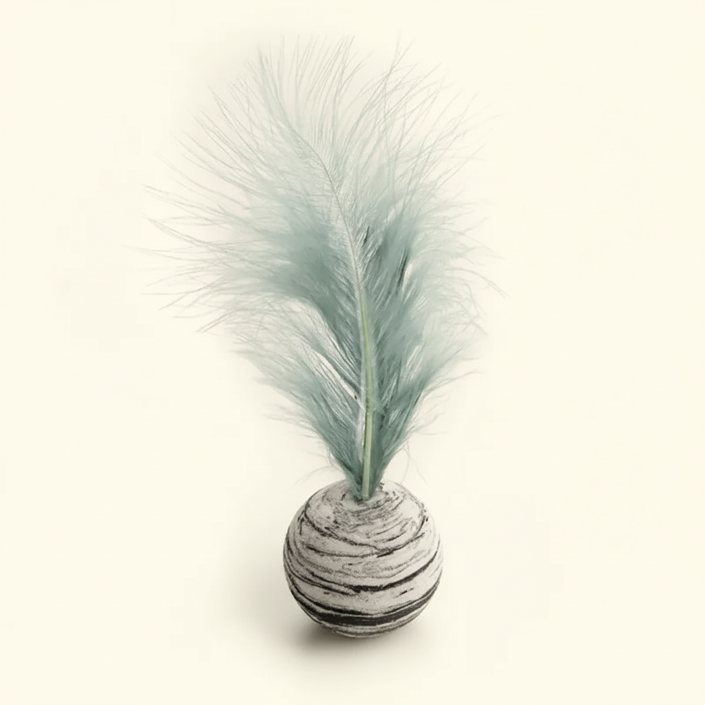 Cat Feather Ball Toy - studio AI photoshoot