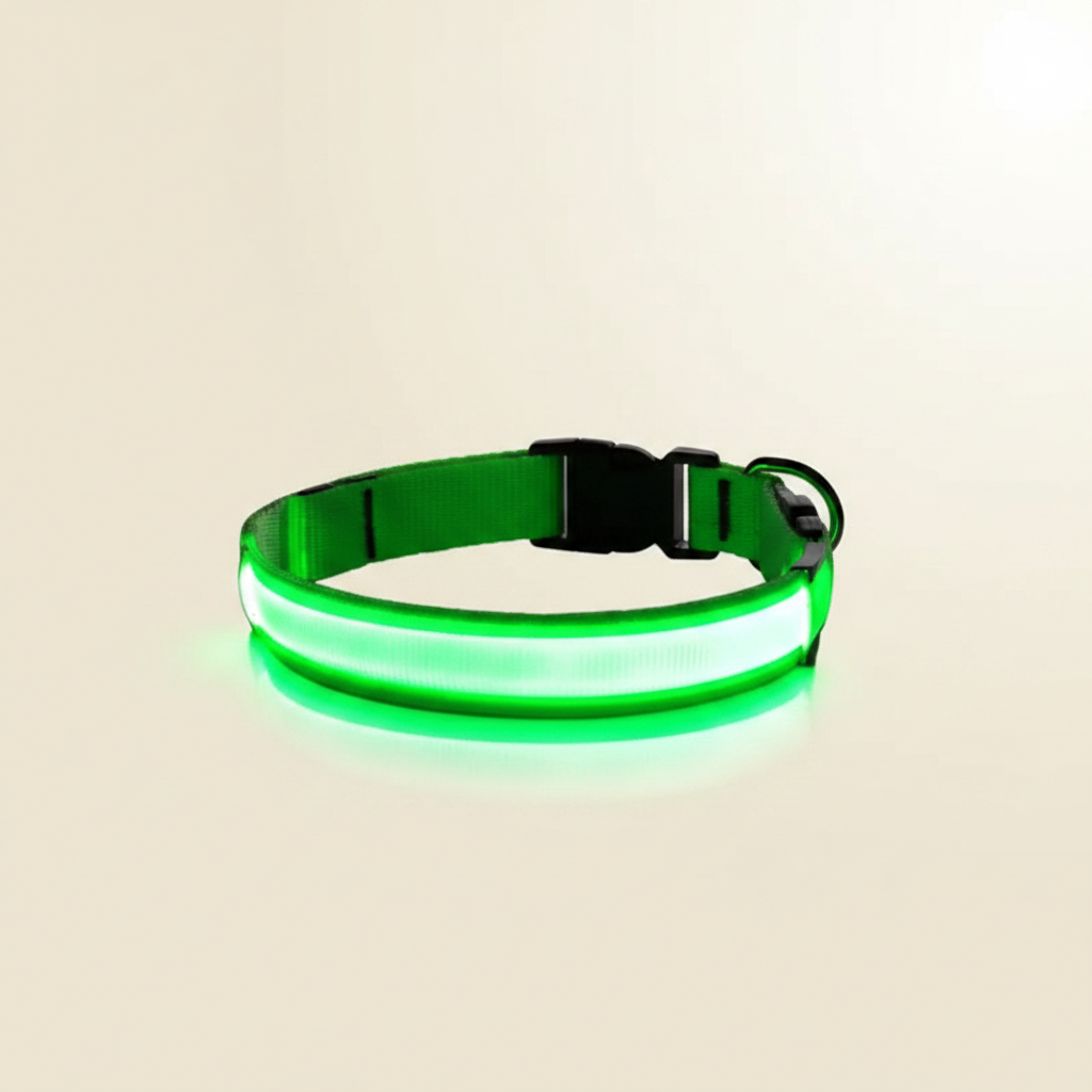 LED Glow Safety Dog Collar - studio AI photoshoot