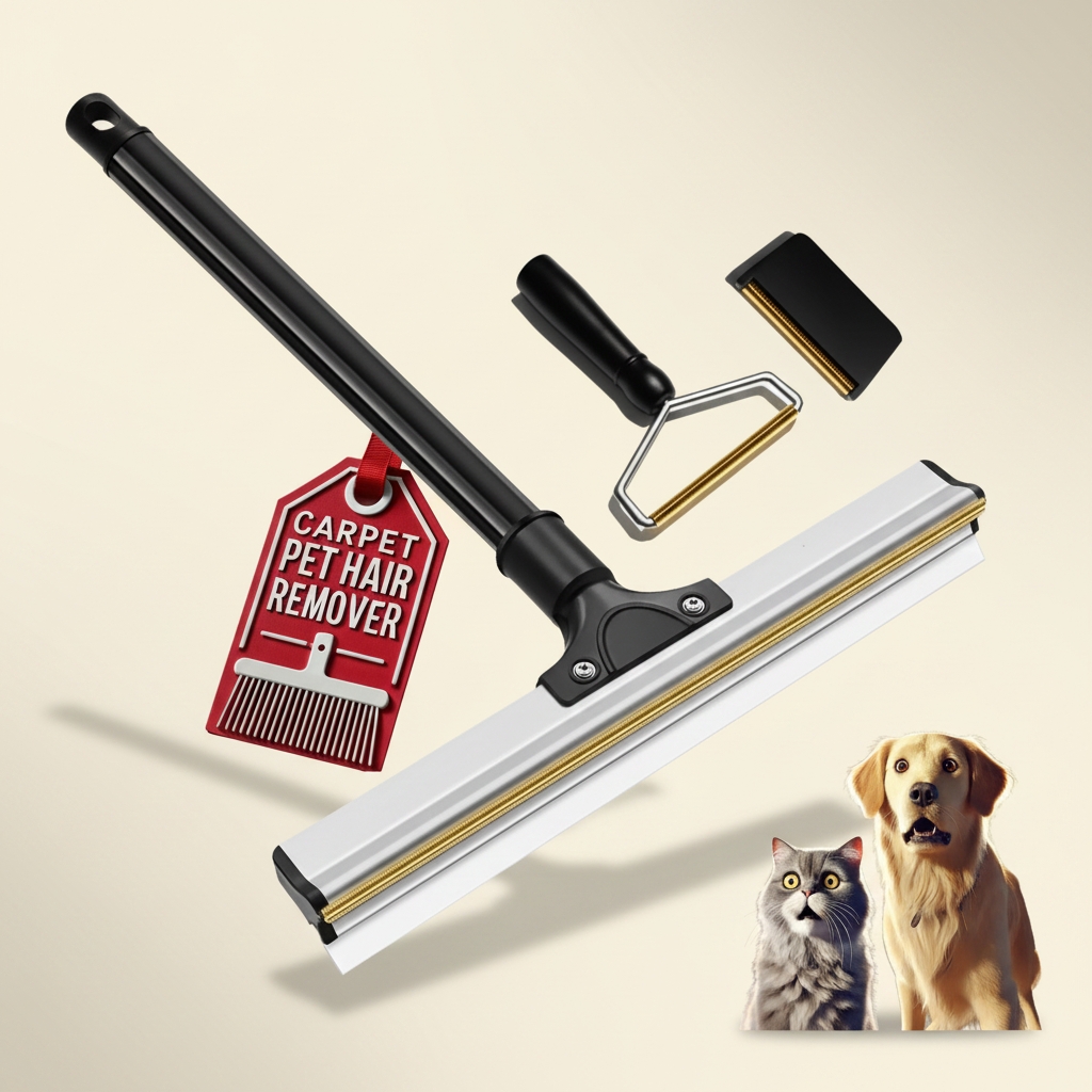 Pet Hair Removal Carpet Rake - studio AI photoshoot