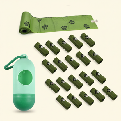 Biodegradable Dog Poop Bags with Dispenser - 300 Count Eco-Friendly Lemon Scented - studio AI photoshoot