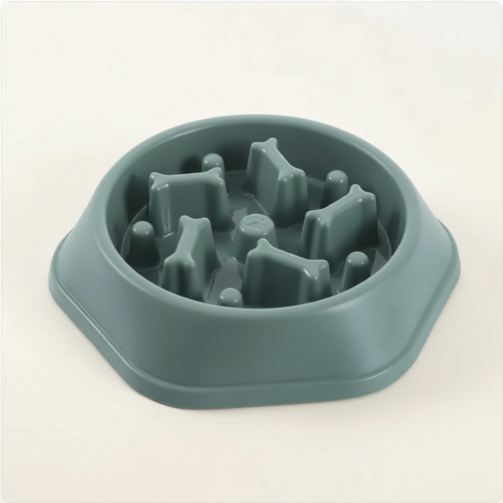 Slow Feeder Dog Bowl - Anti-Bloat Maze Design for Fast Eaters - studio AI photoshoot