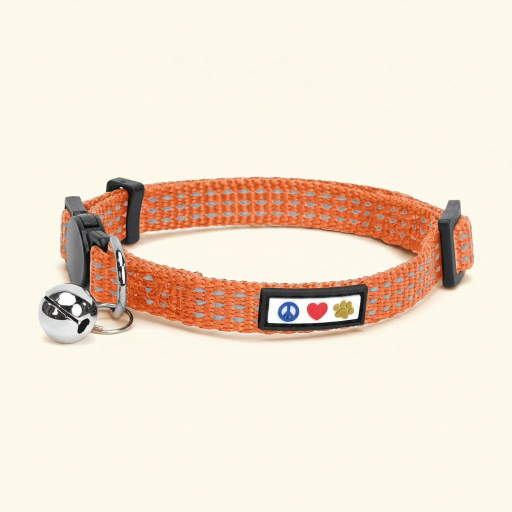 Reflective Cat Collar with Safety Breakaway Buckle and Removable Bell - studio AI photoshoot