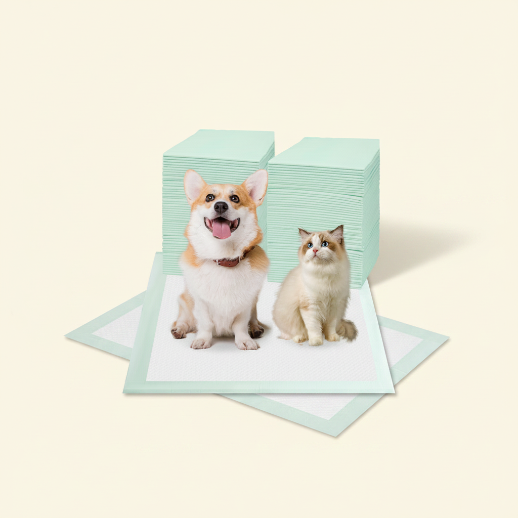 Puppy Training Pads 24x24 Inch - 80 Count 6-Layer Leak-Proof Ultra Absorbent - studio AI photoshoot