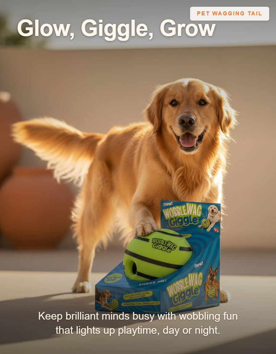 Wobble Wag Treat Dispensing Dog Toy - Glow, Giggle, Grow