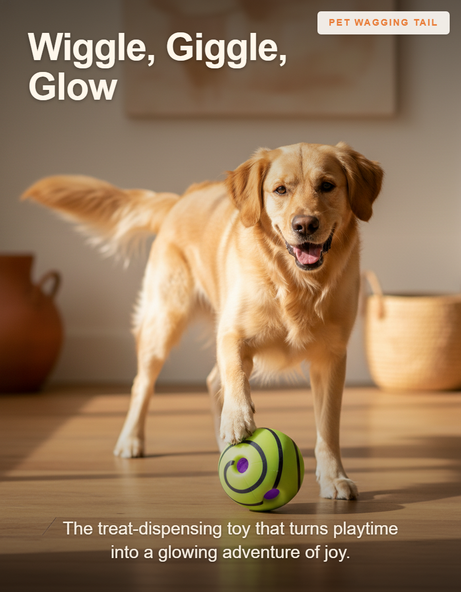 Wobble Wag Treat Dispensing Dog Toy - Wiggle, Giggle, Glow
