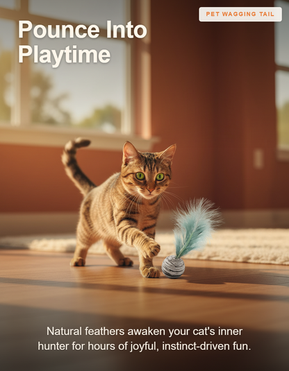 Cat Feather Ball Toy - Pounce Into Playtime