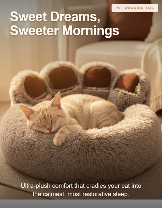 Long Stretch-Out Plush Cat Bed - Sweet Dreams, Sweeter Mornings