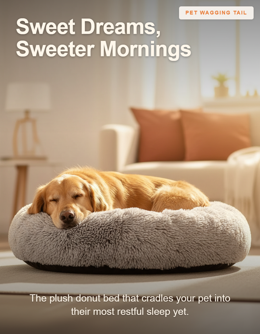 Soft Plush Donut Pet Bed - Sweet Dreams, Sweeter Mornings
