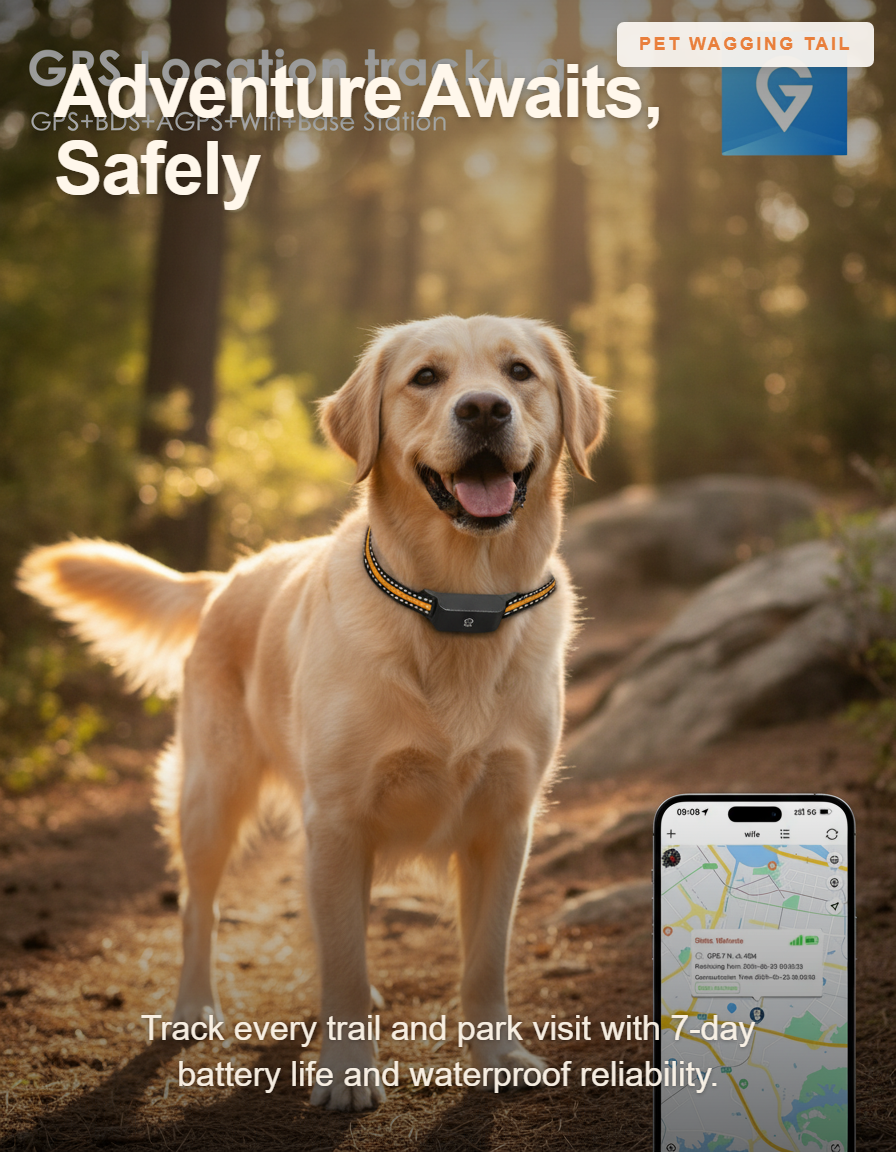 4G GPS Pet Tracker Collar - Adventure Awaits, Safely