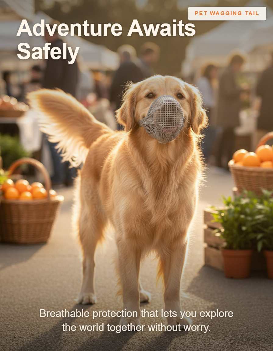 Breathable Dog Muzzle - Adventure Awaits Safely