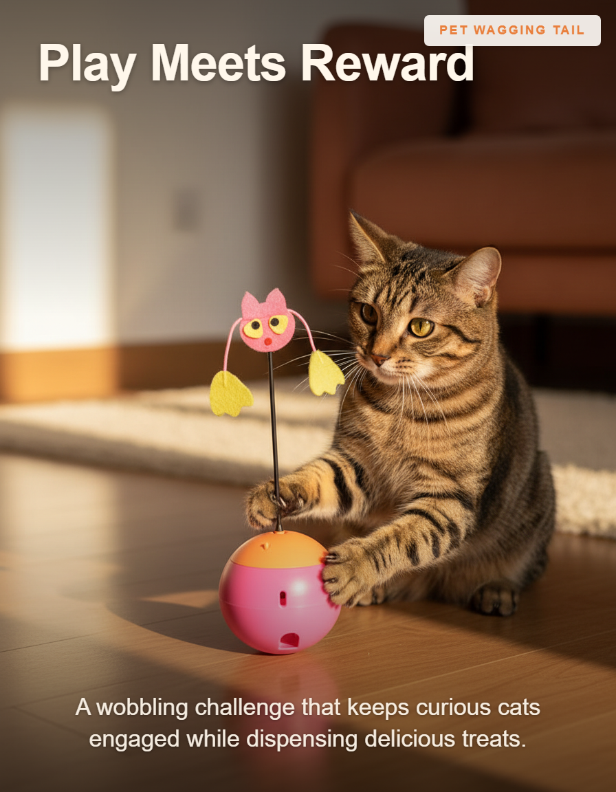 Wobble Cat Treat Feeder Toy - Play Meets Reward