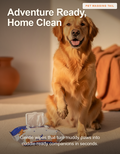Cat & Dog Paw Cleaning Wipes 100 Count - Adventure Ready, Home Clean