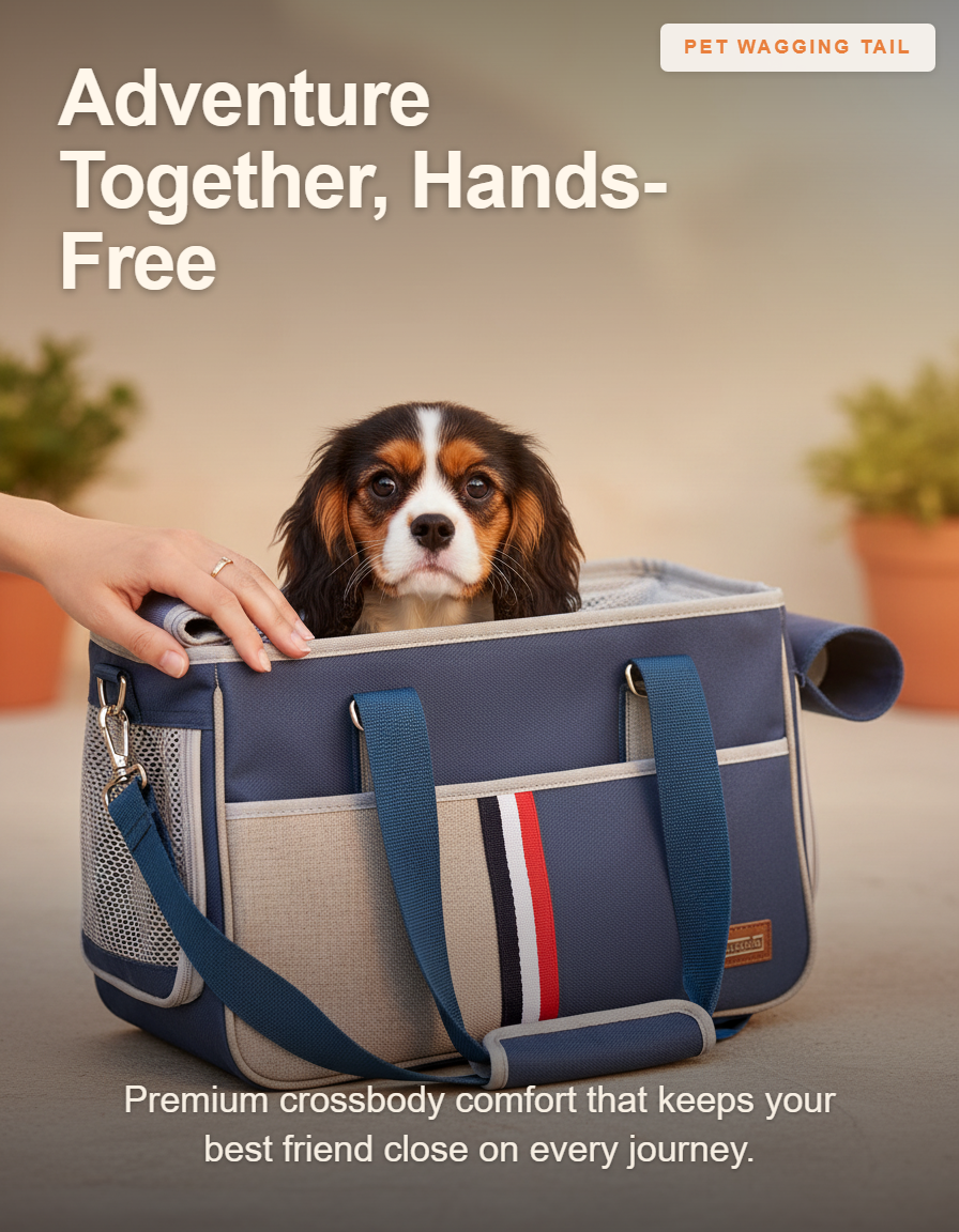 Luxury Crossbody Pet Carrier Bag - Adventure Together, Hands-Free