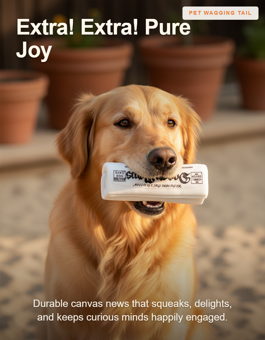 Squeaky Newspaper Dog Toy - Extra! Extra! Pure Joy