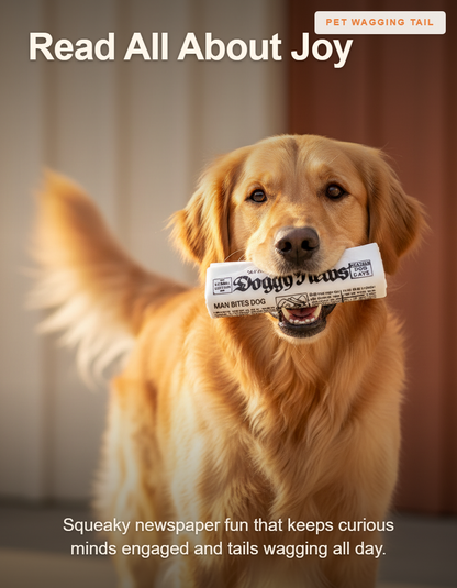 Squeaky Newspaper Dog Toy - Read All About Joy