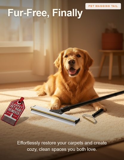 Pet Hair Removal Carpet Rake - Fur-Free, Finally