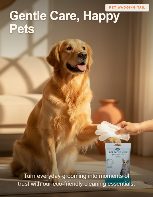 Pet Cleaning Gloves & Grooming Wipes Set - Gentle Care, Happy Pets