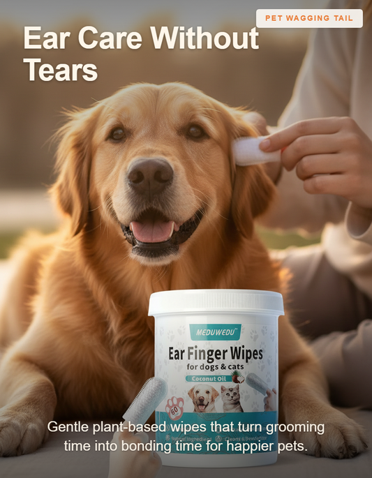Pet Ear Cleaning Wipes 60 Count - Ear Care Without Tears