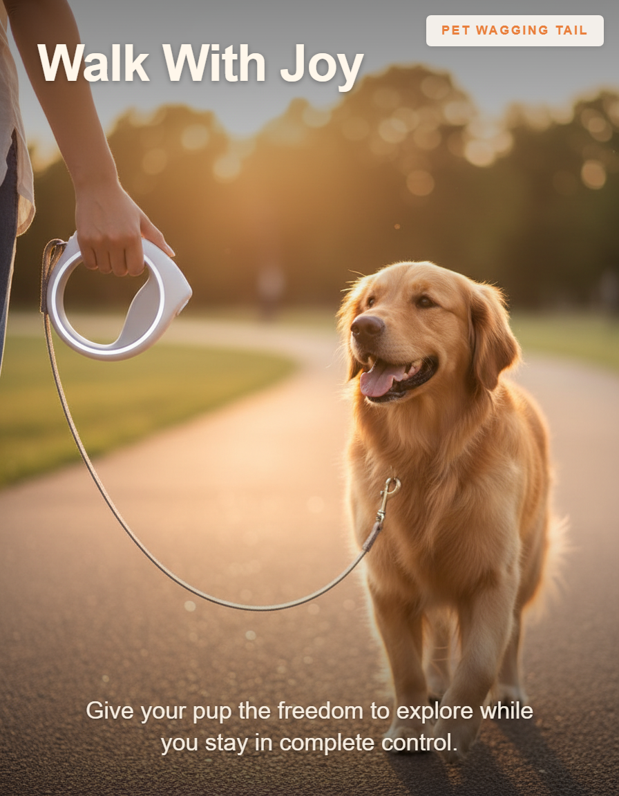 Smart Retractable Pet Leash - Walk With Joy