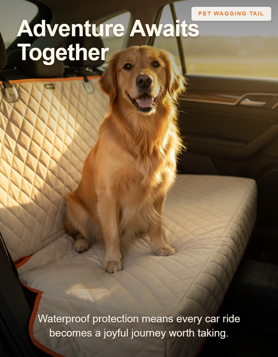 Waterproof Dog Car Seat Cover - Adventure Awaits Together