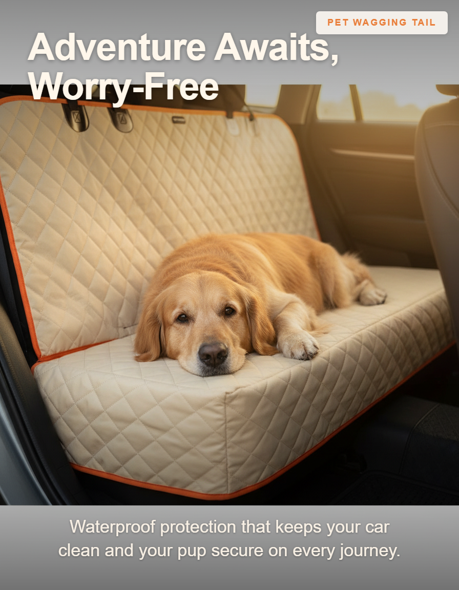 Waterproof Dog Car Seat Cover - Adventure Awaits, Worry-Free