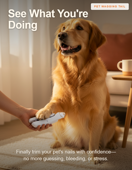 Pet Nail Clippers with LED Safety Light - Stainless Steel for Dogs and Cats - See What You're Doing